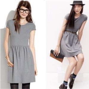 Madewell Ponte Knit Screenplay Cap Sleeve Dress Gray Academia Prep - Large - EUC